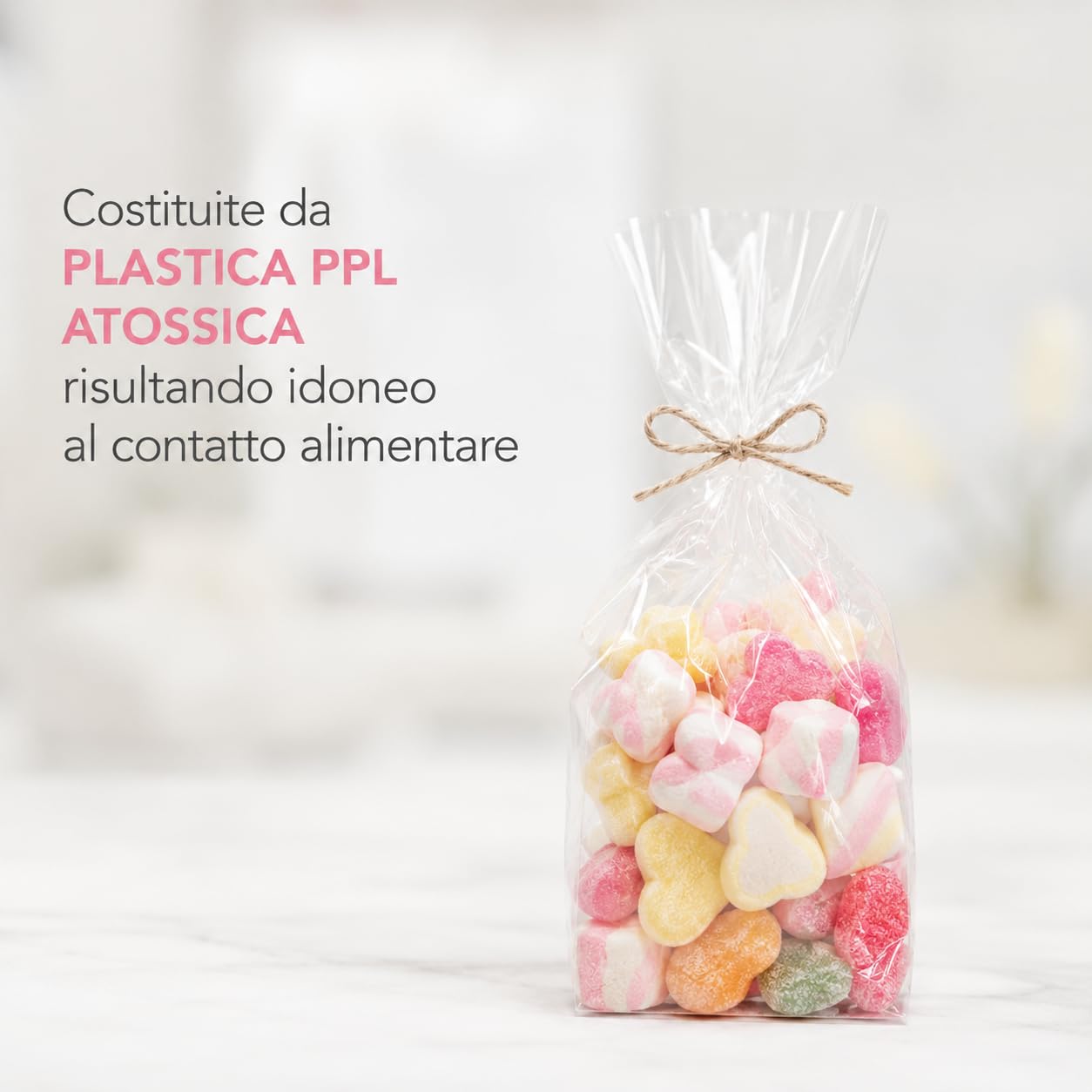 Palucart, 600 Bustine in cellophane trasparente 25x15cm bustina trasparente confetti