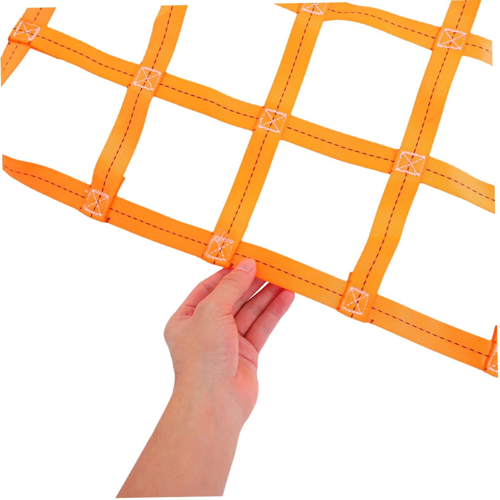 SOLUSTRE Ladungssicherungsnetz aus Polyester Fliegengittergewebe Orange Reißfest und Zugfest für Transport Bauarbeiten und Containerladung | Hebenetzgurte zum Aufhängen, Baunetz mit Hoher Tragfähigkeit, Reißfestes Netzgewebe