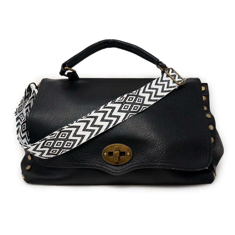 Emila Borsa borchie donna a mano borchiata da lavoro ufficio tipo bag messenger postina grande capiente con tracolla porta documenti shopping shopper ecopelle primavera estate 2026
