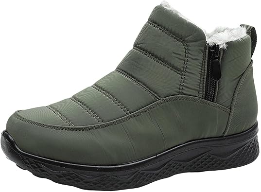 Fur Lined Boots for Women Lightweight Waterproof Winter Snow Boots 2025 Comfortable Fuzzy Warm Ankle Booties Outdoor Walking Shoes