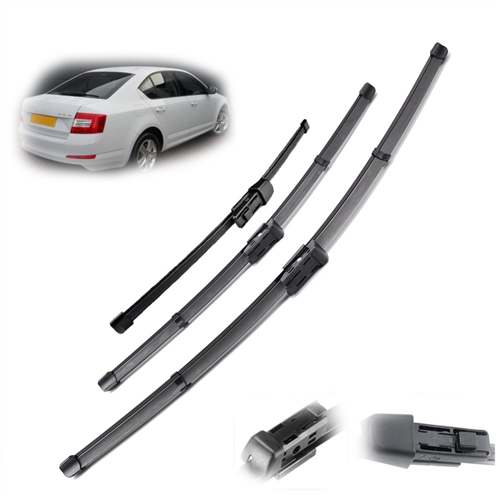 Limpiaparabrisas De 24 "19" 16 ", Escobilla Limpiaparabrisas Delantera Y Trasera para Skoda para Octavia 5E 2013 2014 2015 2016 2017