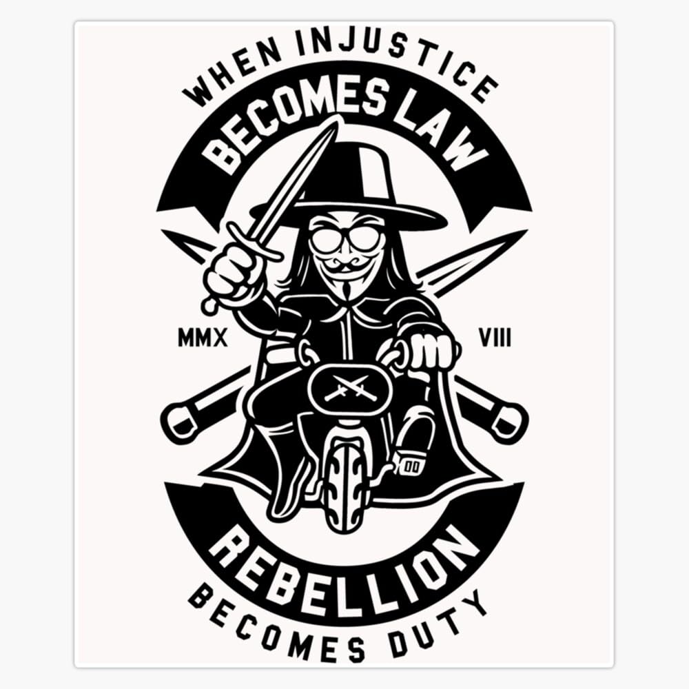 Leyland Designs V for Vendetta Crest Bumper Sticker Window Water Bottle Decal 5""