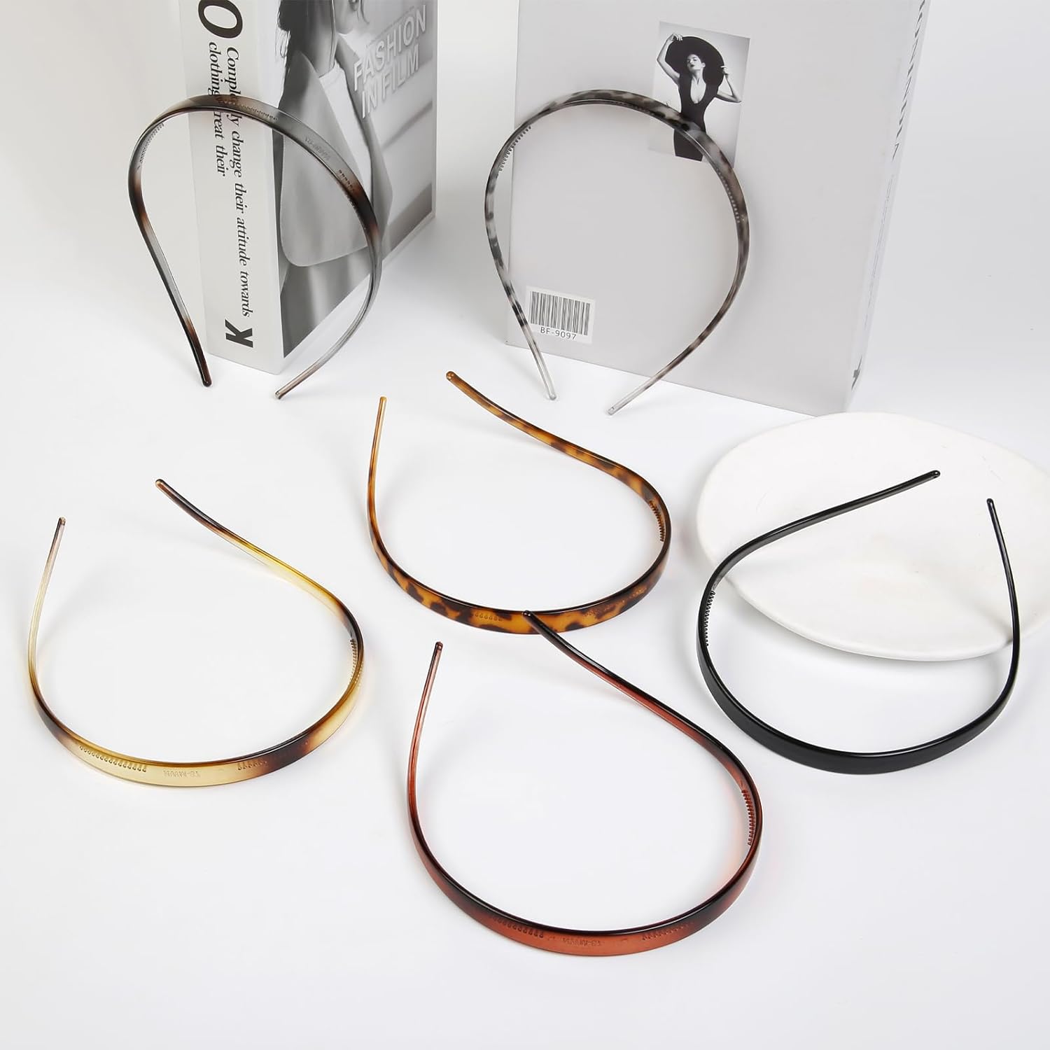 Sunglasses Headband for Women Non Slip Black - Plastic Head Bands for Women’s Hair with Teeth, Square Headband Like Sunglasses for Eyewear Glasses Wearers, 6PCS Variety image 6 of 6 B0F24D1N7P