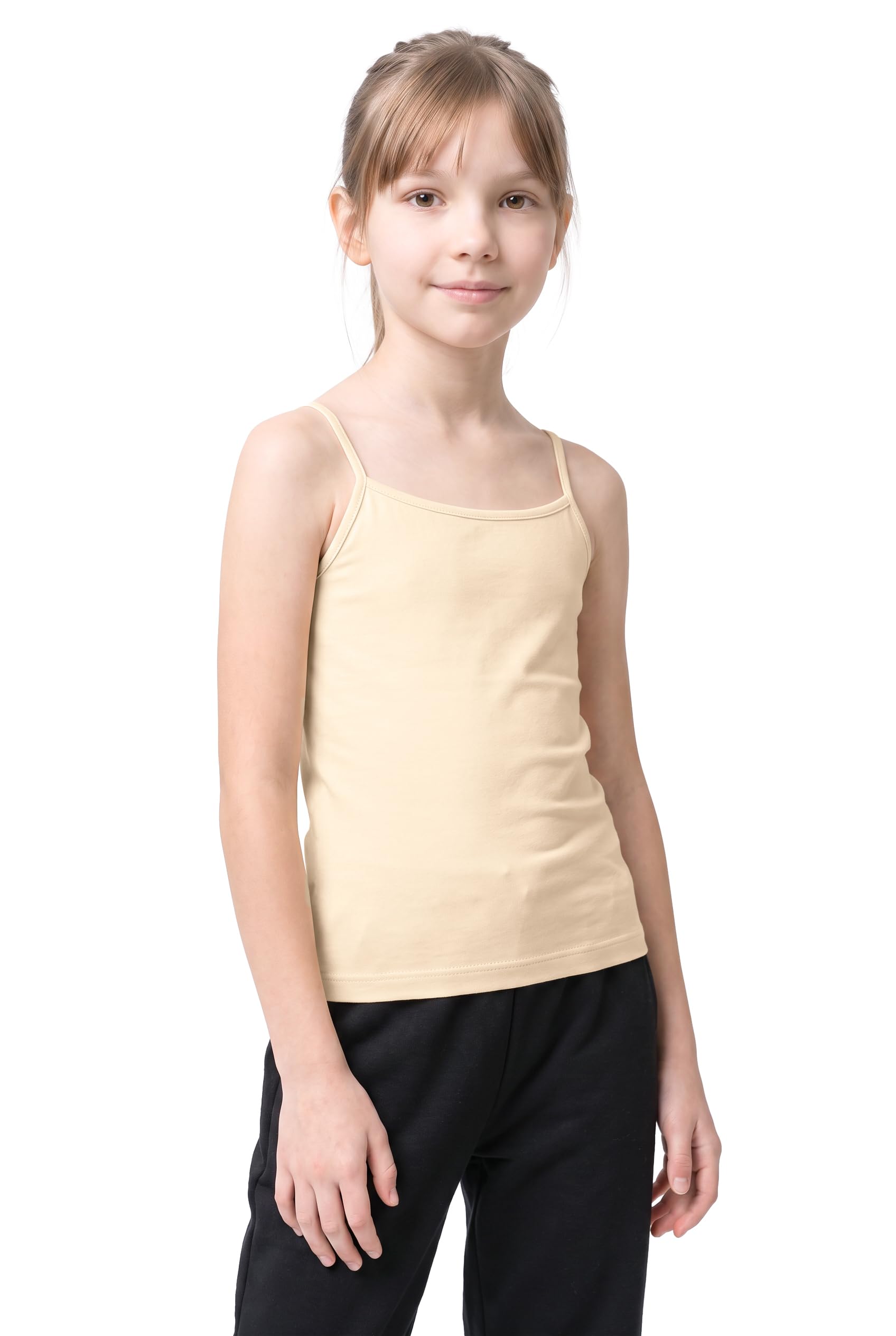 Kurve Girl’s Sleeveless Tank Top – Stretch Undershirts Cami Camisole, UV Protective Fabric, Rated UPF 50+ (Made in USA)