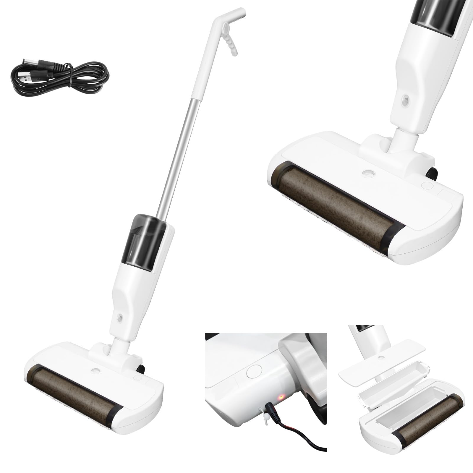 Lucn Kabelloser Wischmopp Elektrischer Wischmopp 7,4 V 10 W 2000 mAh Lithium-Akku 500 ml Staubbox 550 ml Wassertank 9600 U/min Drehkopf