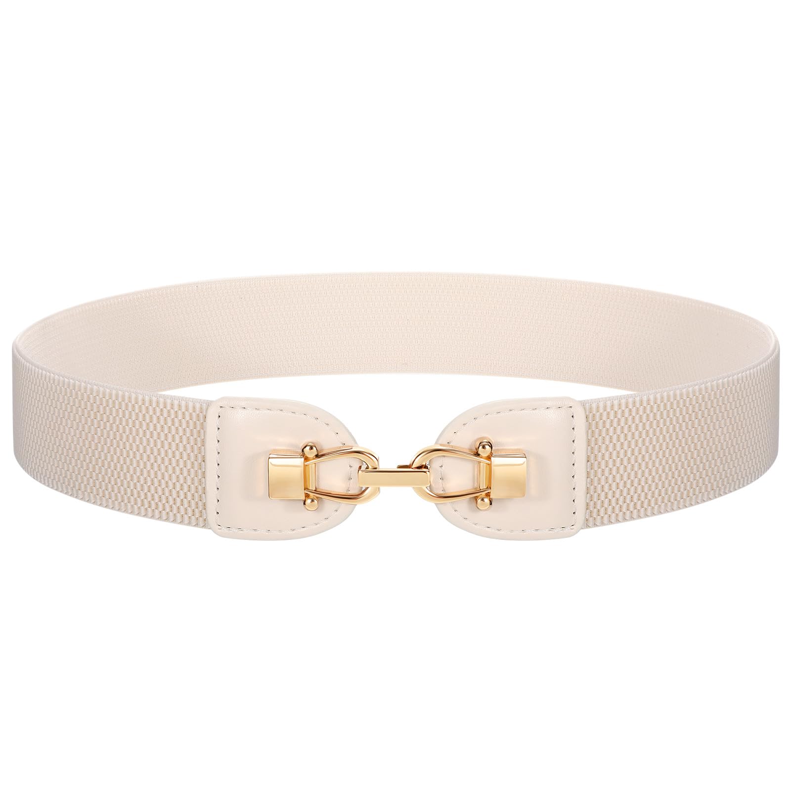 WERFORU Women Elastic Dress Waist Belt Fashion Gold Buckle Ladies Stretch Belt for Dress Jeans