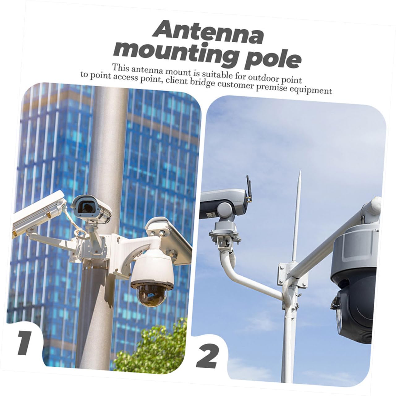 SOLUSTRE 2kawałki Sztuk Regulowanego Uchwytu Montażowego Antenę Do Instalacji Zewnątrz Wszechstronny Uchwyt Do Anteny z Prostą Obsługą i Łatwym Montażem Różnych Powierzchniach