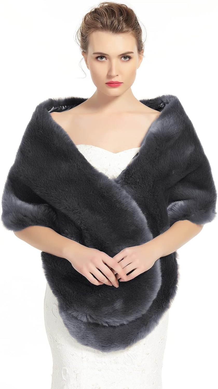 ladies faux fur shawl