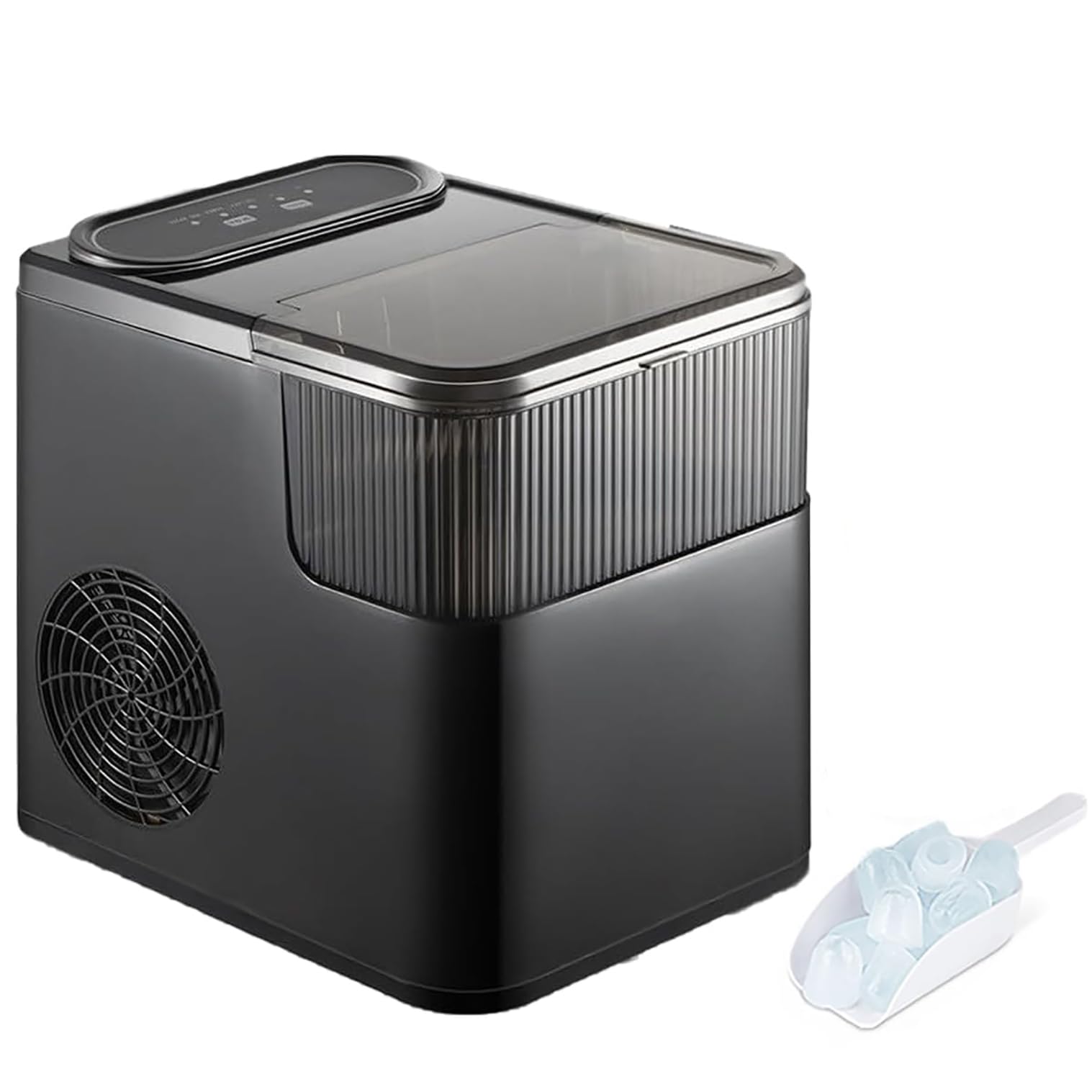 Counter Per Produttore Di Ghiaccio Da 1,4 Litri, Produttore Di Cubetti Di Ghiaccio Portatile Con Cesto E Scoop, 9 Cubetti Di Ghiaccio Proiettile In 6 Minuti, Produce 12 Kg/24 Ore, Controllo One-touch