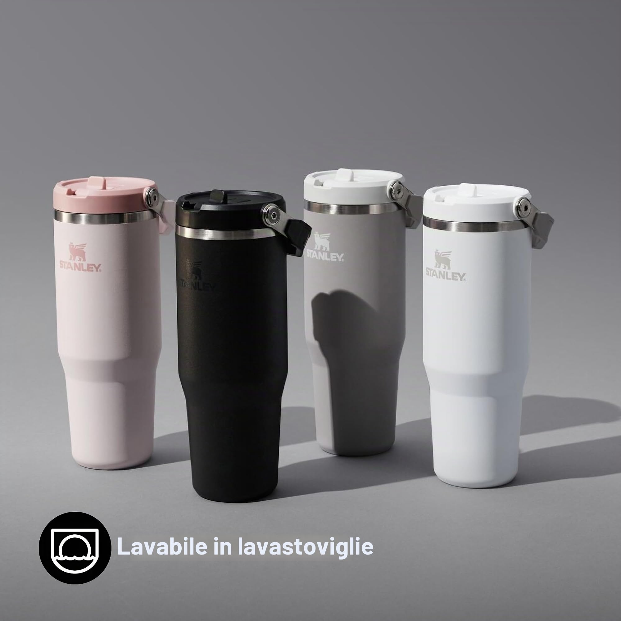 Stanley 1913 Flip Straw Tumbler Borraccia Con Cannuccia 0.89L - Black 2.0 | Fredda Per 12 Ore - Borraccia Termica Senza BPA - Bottiglia Acqua Facile Da Trasportare - Lavabile In Lavastoviglie