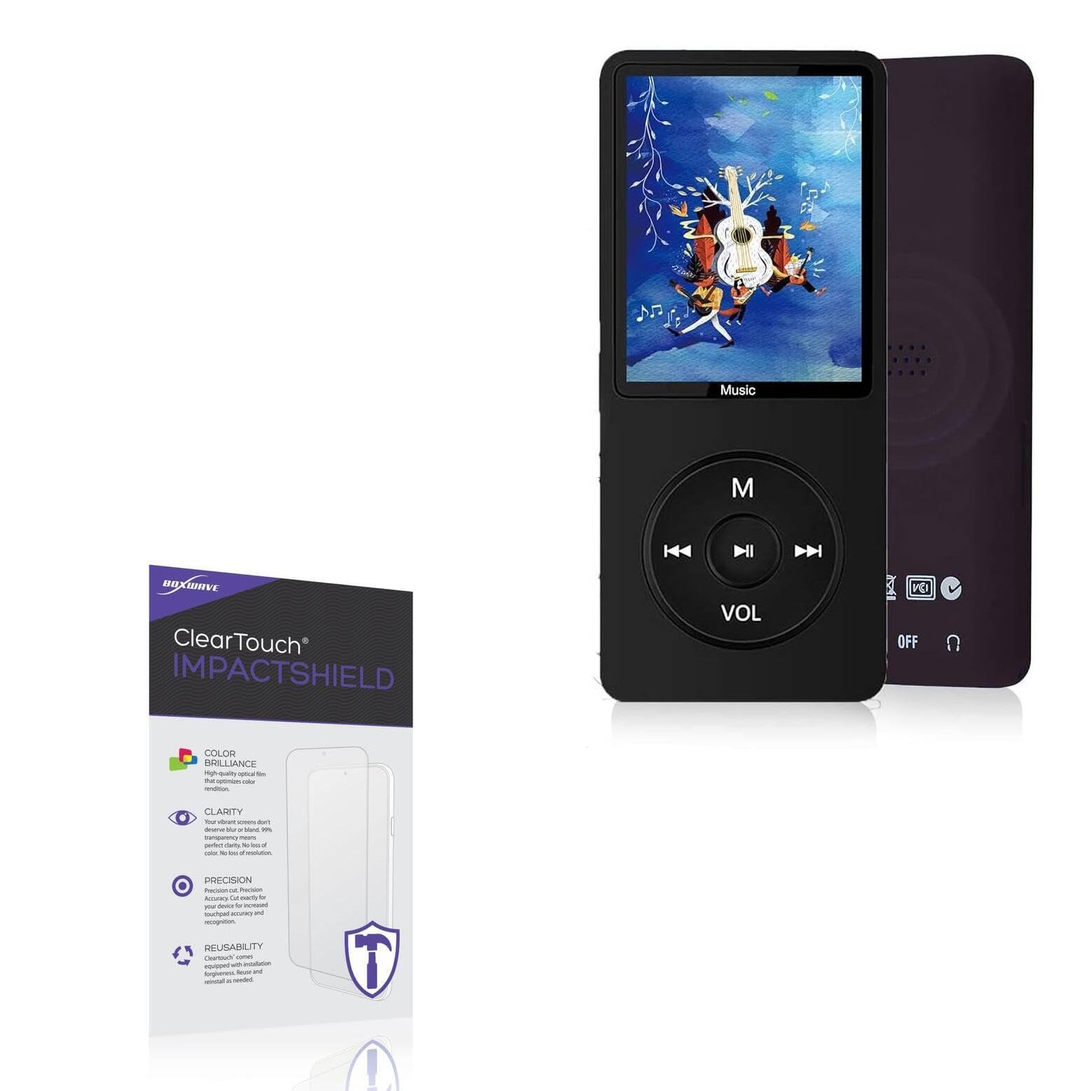 BoxWave Screen Protector Compatible With Dyzeryk MP3 Player (1.8 in) - ClearTouch ImpactShield (2-Pack), Impenetrable Screen Protector Flexible Film