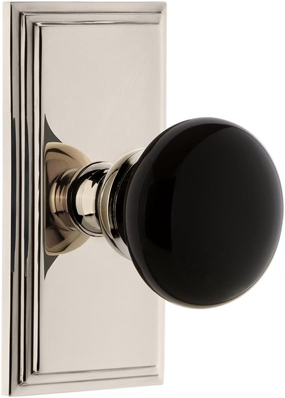 Grandeur Hardware 852924 Carre' Rosette with Coventry Knob Privacy, Backset Size: 2.375", Polished Nickel