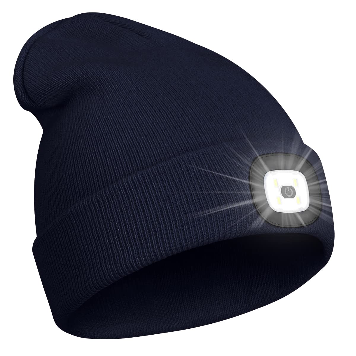PRAVETTE Unisex Beanie with Light Gifts for Men Dad Father Husband USB Rechargeable Hands Free LED Headlamp Cap Mens Gifts