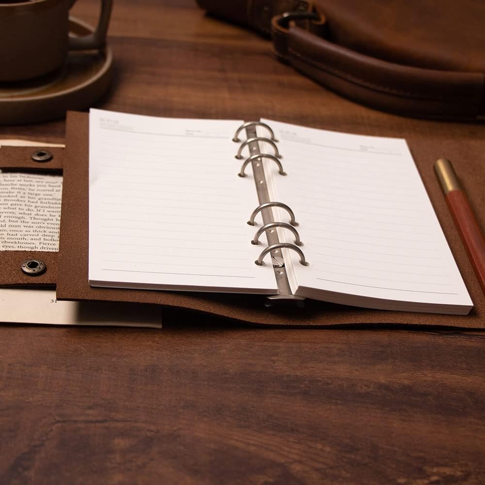 LXXSH Travelers Vintage Notebook Leather Blank Diary Binder a6 Journal Sketchbook Stationery School Office Supplies for Girl : Office Products