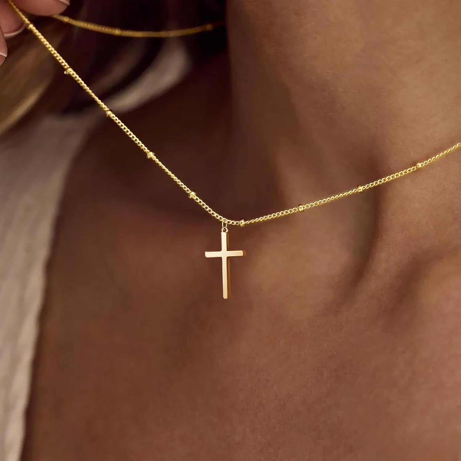Easter Basket Stuffer Infinity Cross Necklace for Women, 14K Gold Plated Necklace Pendant Unique Trendy Cross Jewelry, Non Tarnish & Waterproof Christian Jewelry - First Communion Confirmation Easter Gifts - Image 3