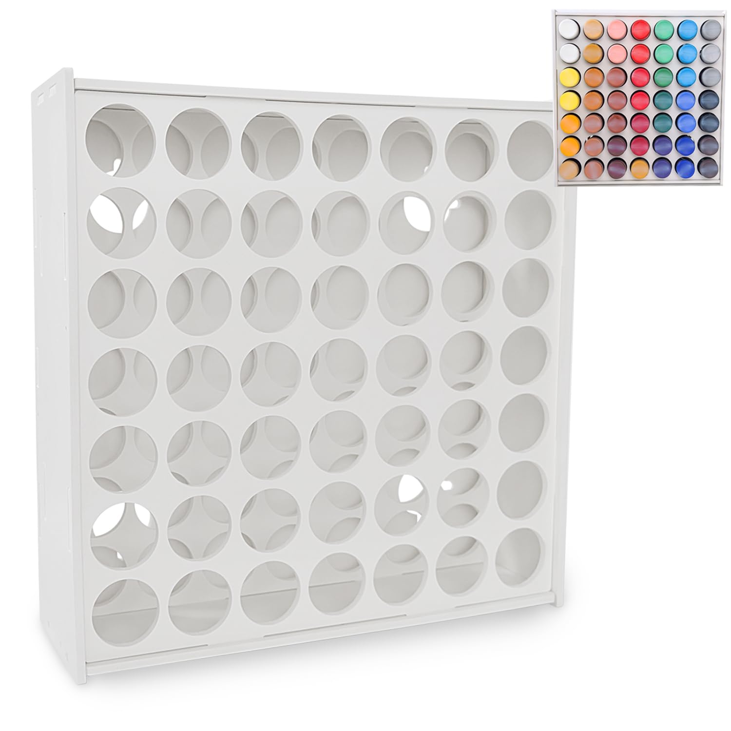 Anmboor Acrylic Paint Organizer 49 Holes Craft Paint Storage for Apple Barrel, Folkart 2oz Craft Paints