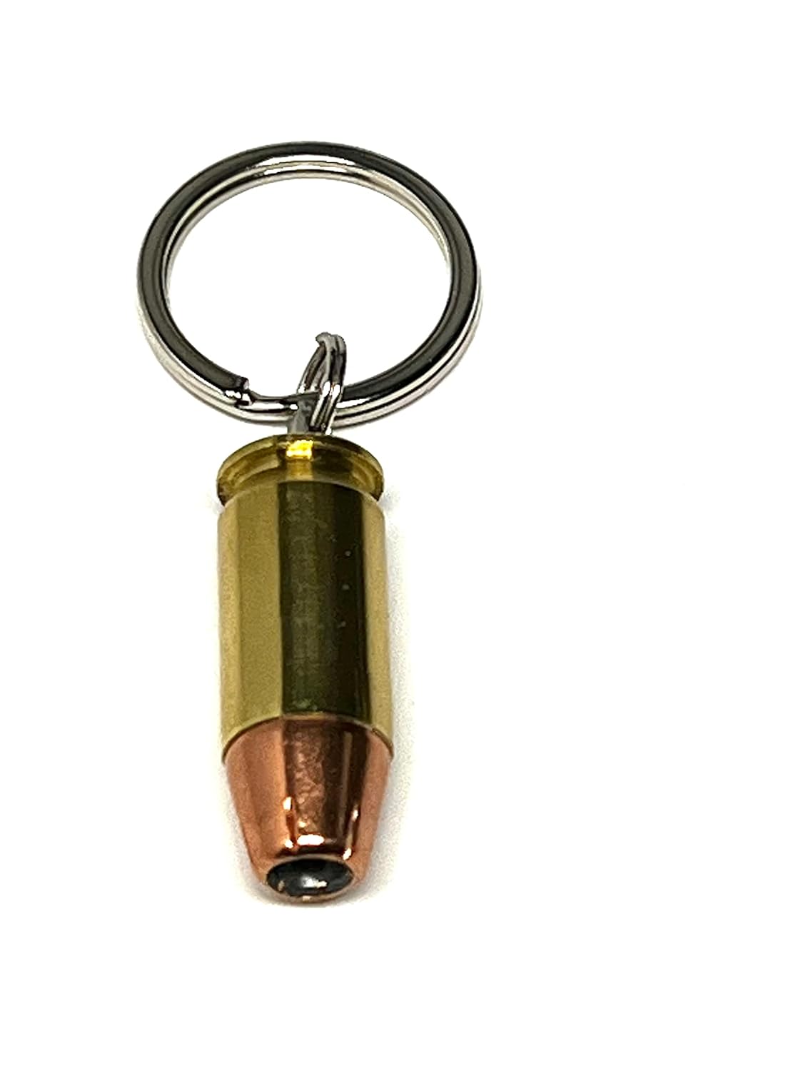 45 ACP Hollow Point Bullet Keychain (Silver Flat Key Ring