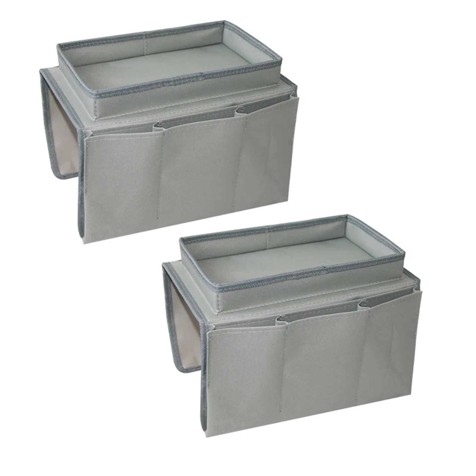 WWYYZAYC 2pcs Sofa Armrest Organizer 5 Pockets Couch Armchair Caddy Remote Control Holder Bag For Snacks Glasses Magazines(2pcs Grey)