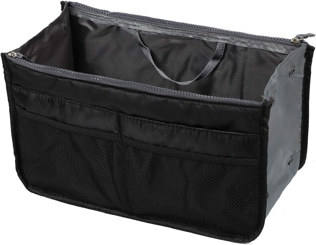 Insert Bag Organizer, Bag in Bag for Handbag Purse Organizer (13 Pockets, Black)