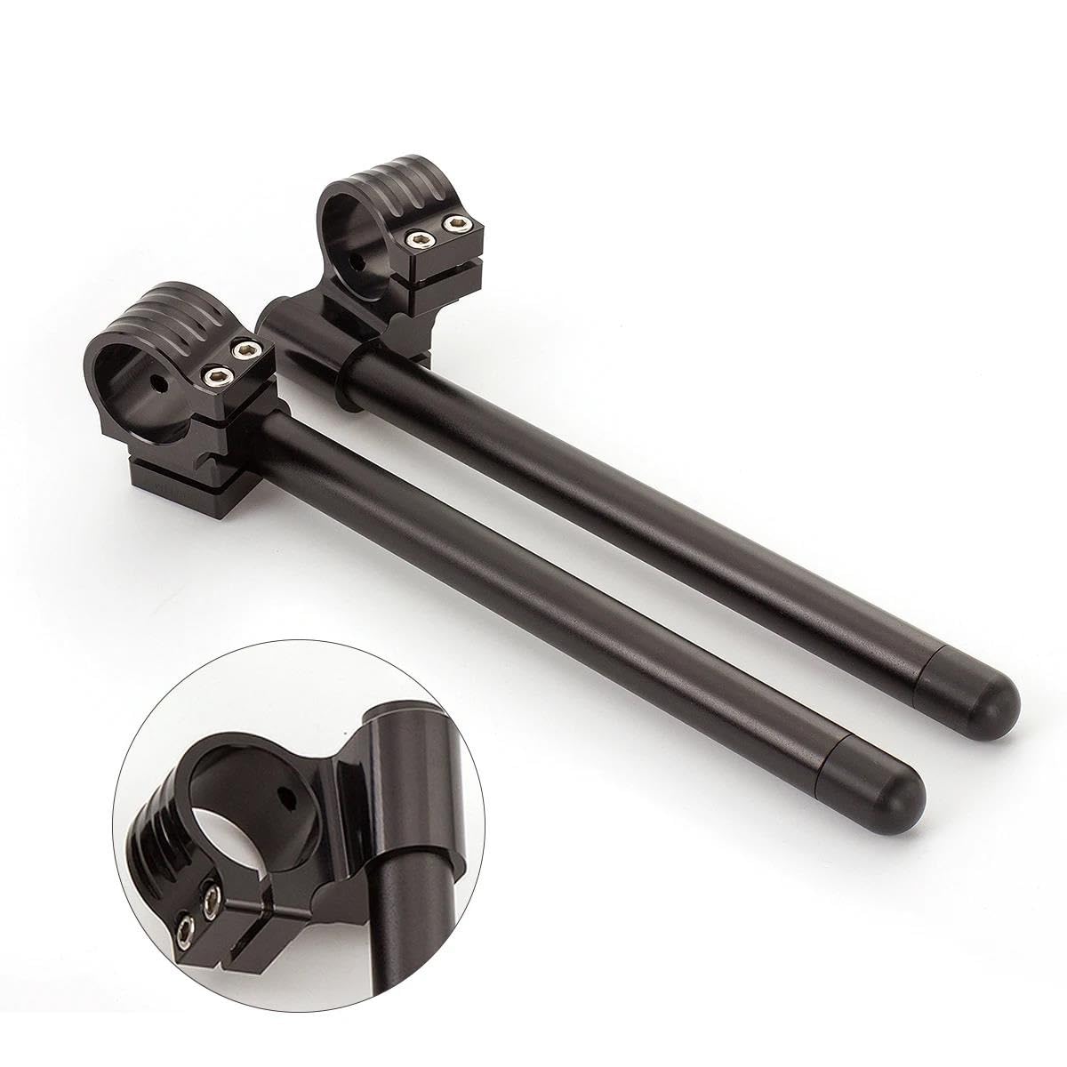 Manillares Moto Alzas 33 35 36 37 41 43 45 46 47 48 50 51 52 53 54 MM Abrazadera Elevadora Elevada Manillar Motocicleta Manillar Clip En Horquilla(Riser silver 50 mm)