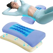 Lumbar Support Pillow for Bed Relief Lower Back Pain with Cooling Gel Sciatica Lower Back Pillow for Sleeping-Memory Foam Waist Pillow for Side/Back/Stomach Sleepers-Bed Rest Pillow for Car, Sofa