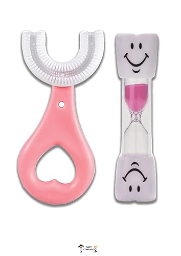 I Can Brush My Teeth Every Day' - Cepillo de dientes en forma de U y temporizador de arena de 2 minutos que promueve una buena higiene bucal para