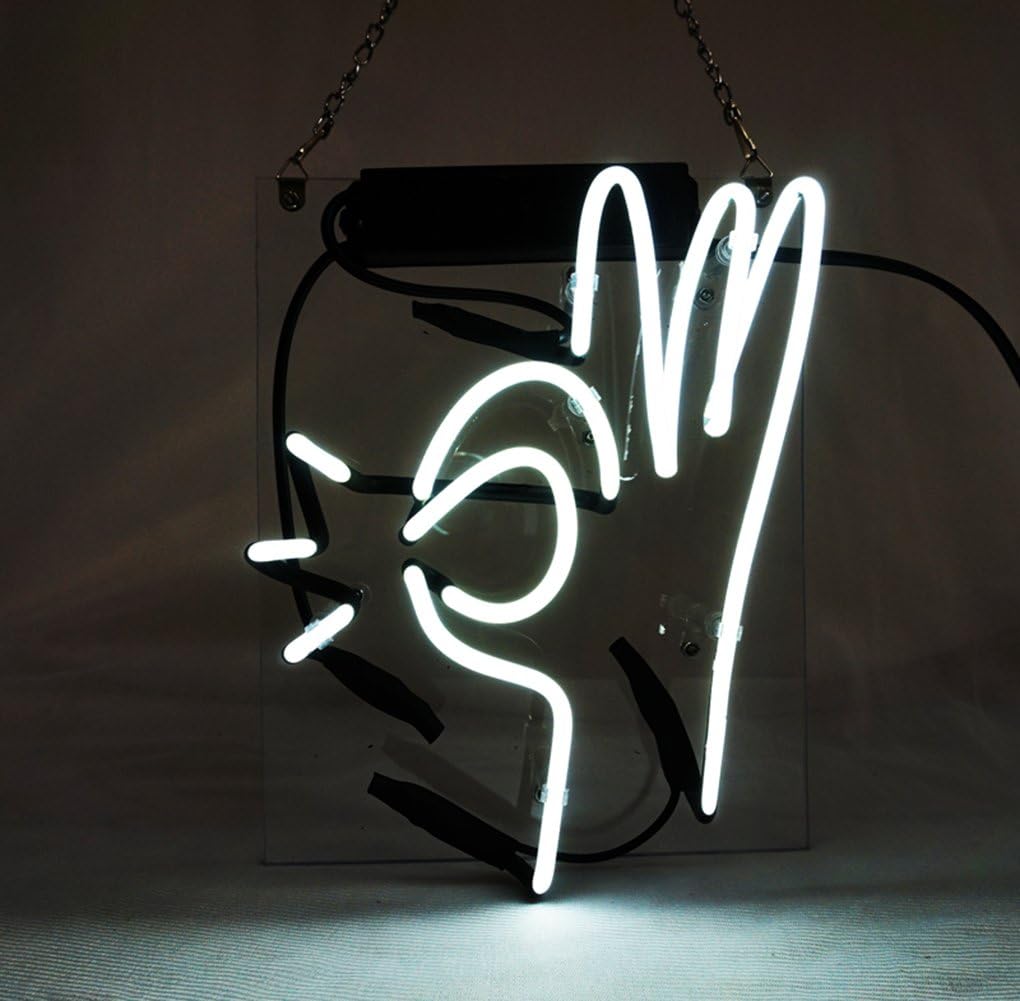 New Led Neon Sign Decor 'OK Gesture' 7.8" x 9.8" for Home Bedroom Beer Pub Hotel Beach Garage Cocktail Recreational Game Room