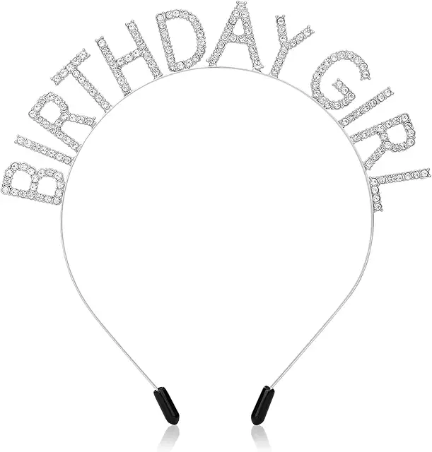 WLLHYF Birthday Crown Headband for Girls - Princess Tiara with Rhinestones