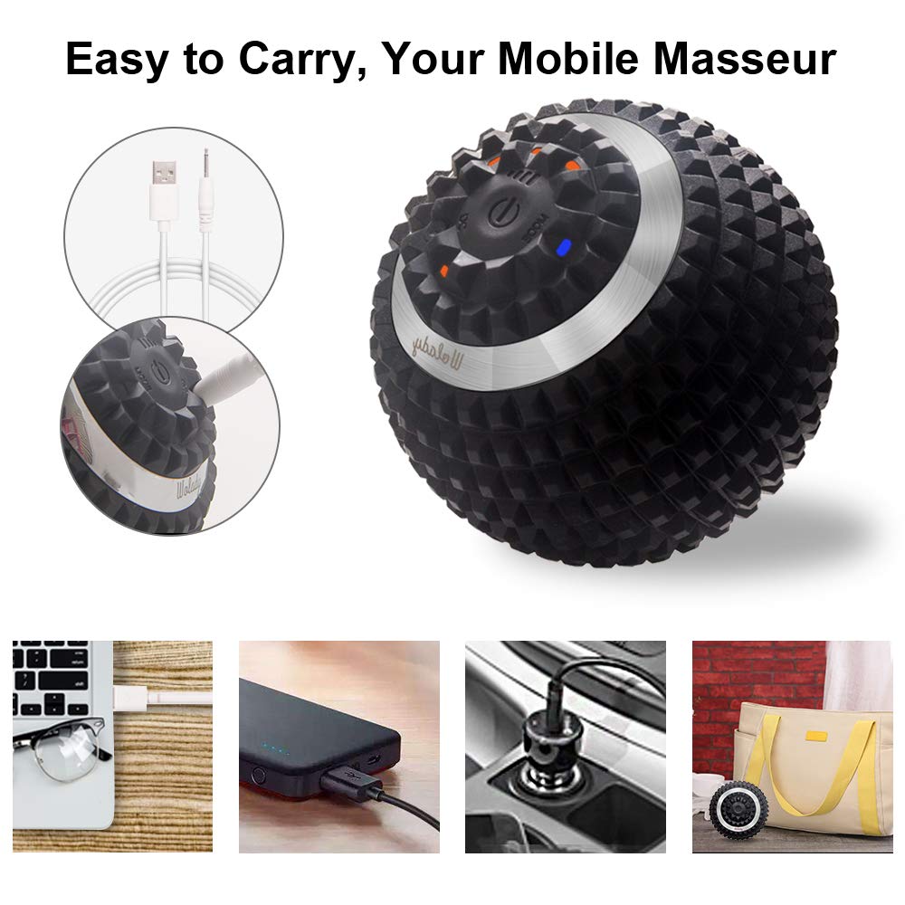 Elektrisch Massageball vibrierender Massageball Faszienball zur Selbstmassage für Muskel und Plantar USB Wiederaufladbar Schmerzlinderung Muskelspannung