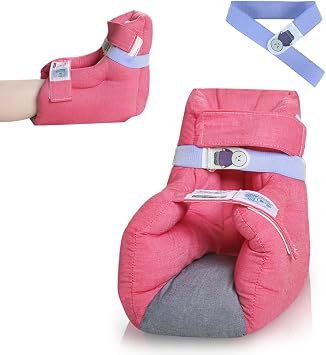 EZ Assistive Heel Protectors for Pressure Sores & Bed Sores with Extra Elastic Strap Foot Pillow Boot, Heel Cushion for Sleeping, Ankle Pillow for Heel Pain Relief