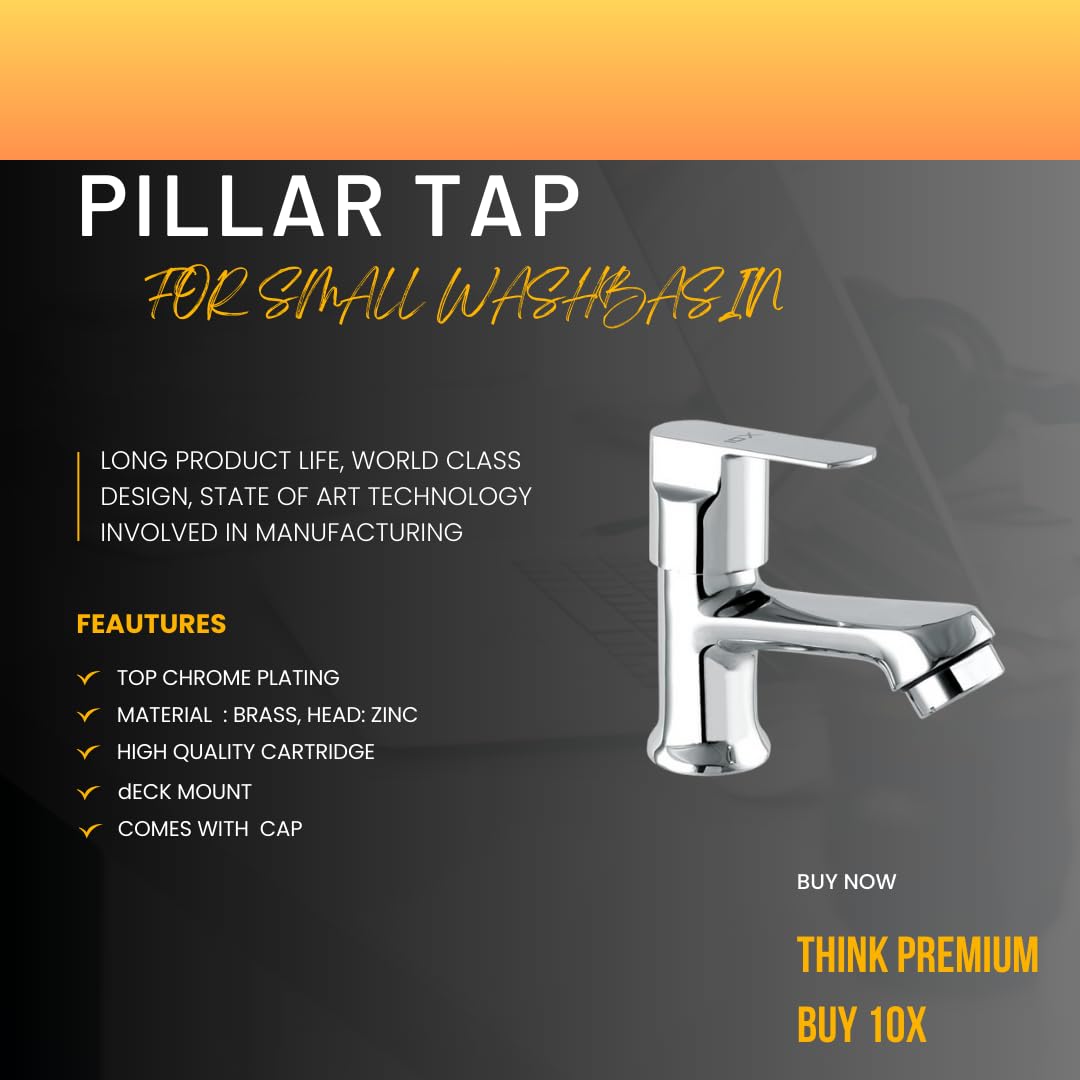 10X Pillar Tap - Modern Washbasin Tap -2