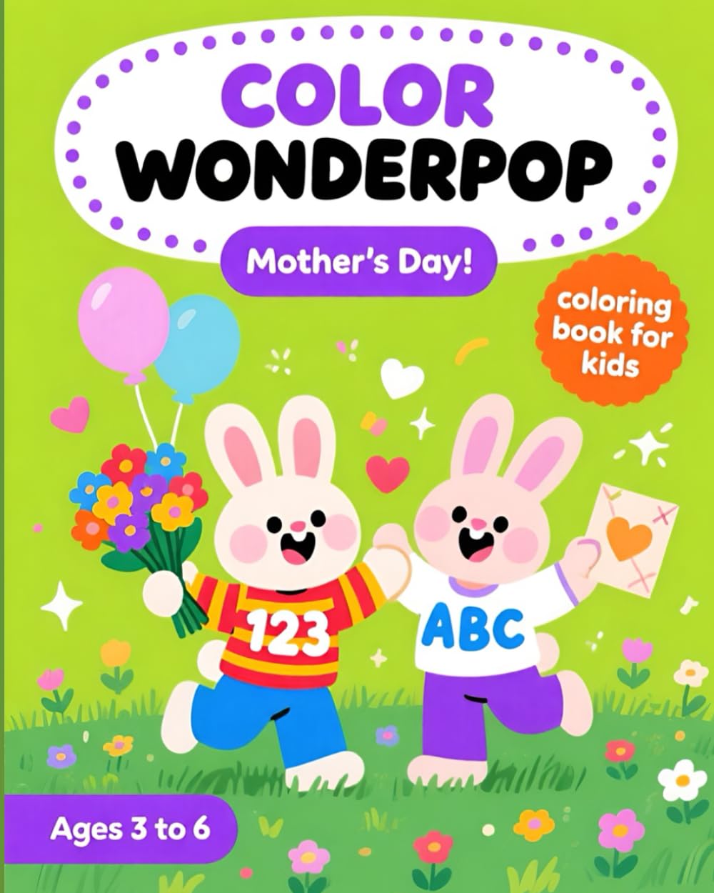COLOR WONDERPOP - Mother's Day - Cute and Cozy Coloring Book for Kids Featuring Easy to Color Mother's Day Illustrations and Adorable Scenes