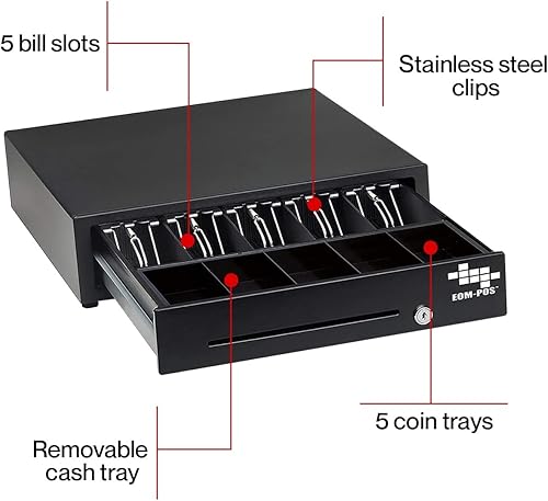 Miniatura 3 de EOM-POS - Cajón de la caja registradora y soportes de montaje para debajo del mostrador Negro
