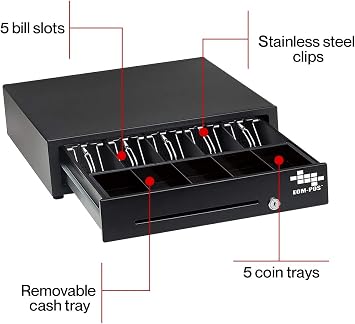 Hardware Bundle for Square - Cash Drawer, Mounting Brackets, Thermal Receipt Printer [Compatible with Square Stand and Square Register]