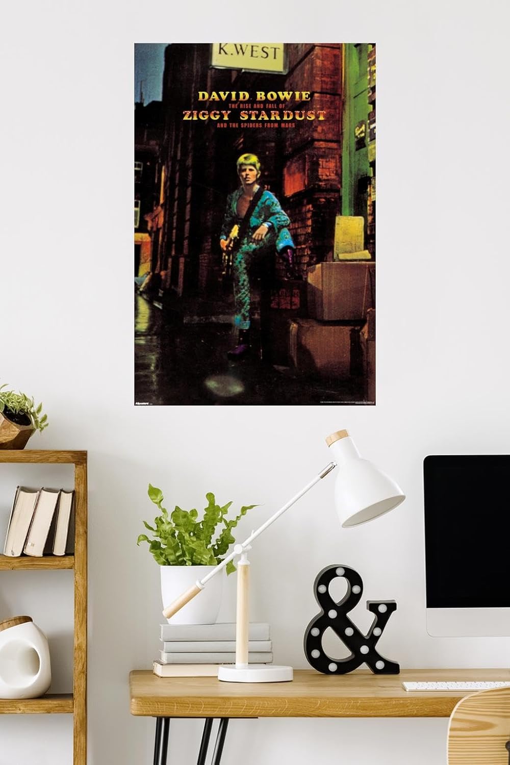 david bowie - rise and fall of ziggy stardust wall poster, 34l" x 22.4w", premium unframed version premium unframed version 34"l x 22.4"w