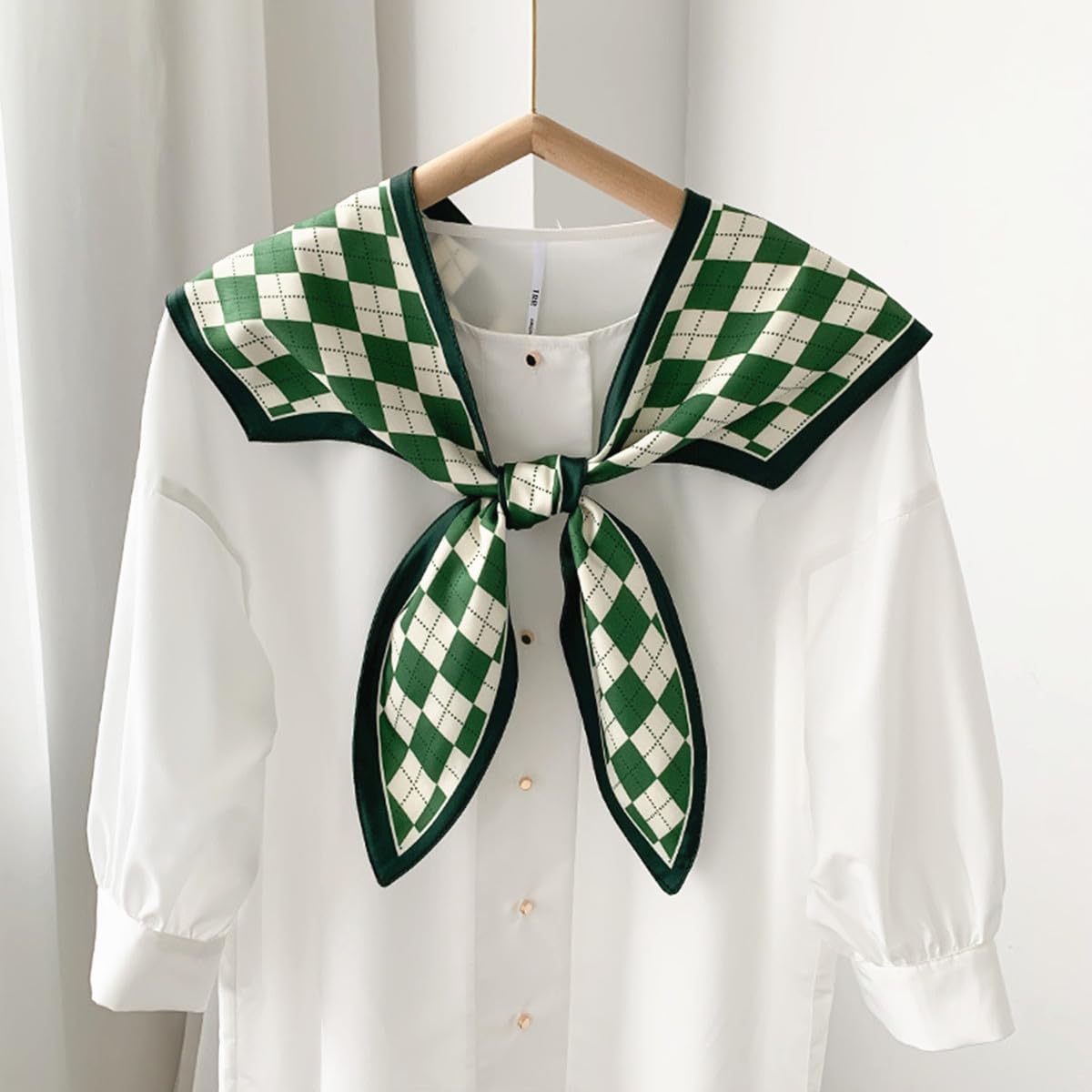 SamHeng Mujeres Decorativo Chal Cuello Falso, Moda Anudado Bufanda Triángulo Verano Capa de Hombro, Desmontable Camisa Falso Cuello