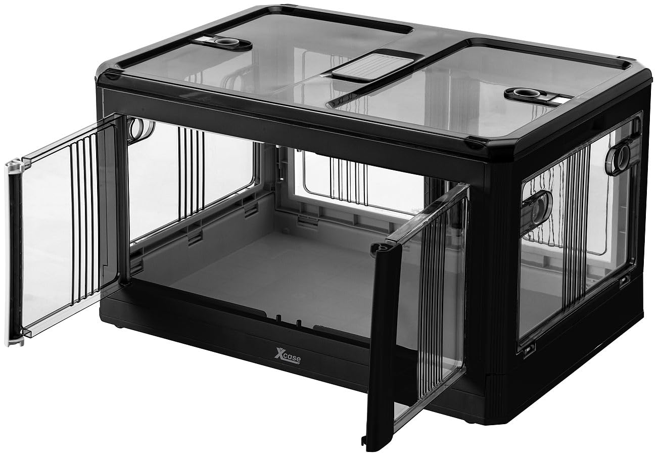 Xcase Box: Faltbare Rollbox mit Deckel und Türen, 85 Liter, schwarz (Faltbare Boxen, Stauboxen, Regal)