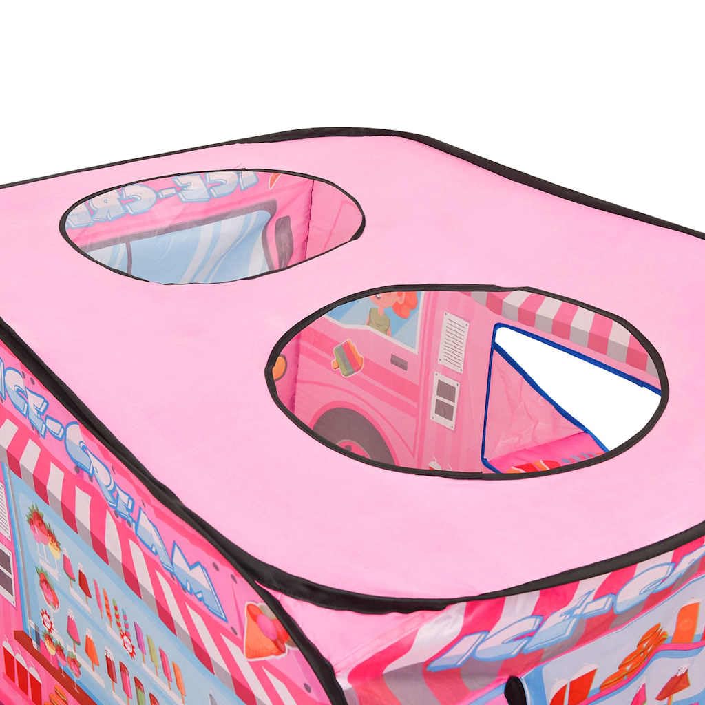 Namiot do zabawy dla dzieci, różowy, z 250 piłkami, 70 x 112 x 70 cm, poliester 170T i stalowa rama, do użytku wewnątrz i na zewnątrz, do raczkowania, zabawy, z torbą do przenoszenia