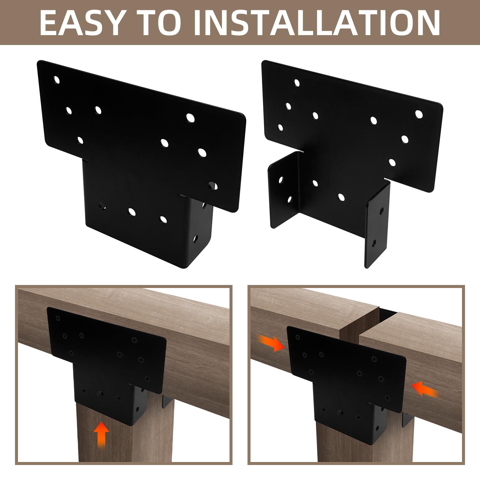 Rasugarlary Pergola-Halterungen – 45-Grad-Winkel, Robuste Verbindung Für 10,2×10,2 Cm Holzpfosten, DIY-Pergola & Pavillon