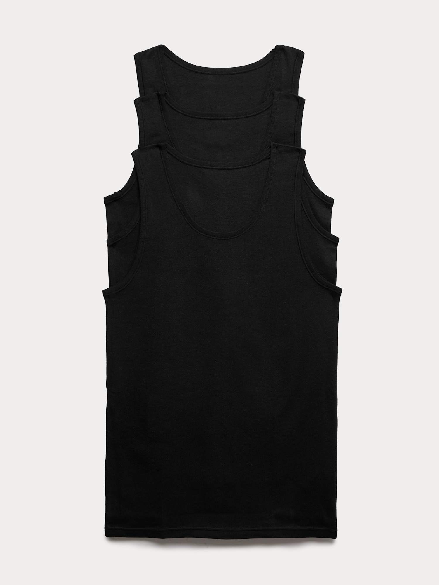Marks & Spencer Camisetas de Tirantes de Algodón Puro para Hombre Pack de 3, Ajuste Normal, StayNew™