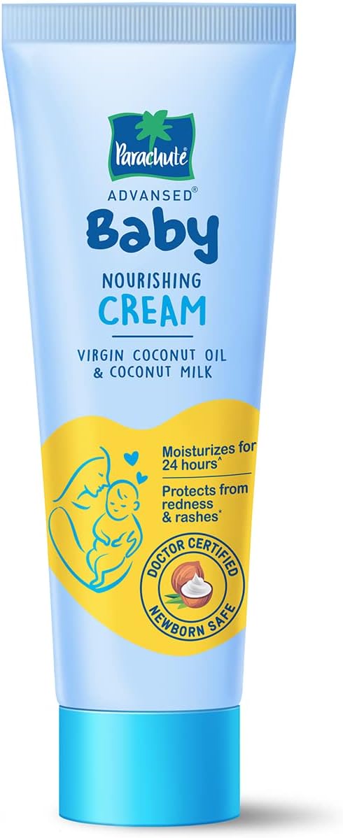 Parachute Advansed Baby Nourishing Cream | Doctor Certified | Virgin Coconut Oil & Coconut Milk | Ph 5.5 | 24 Hour Moisturization | 100gm
