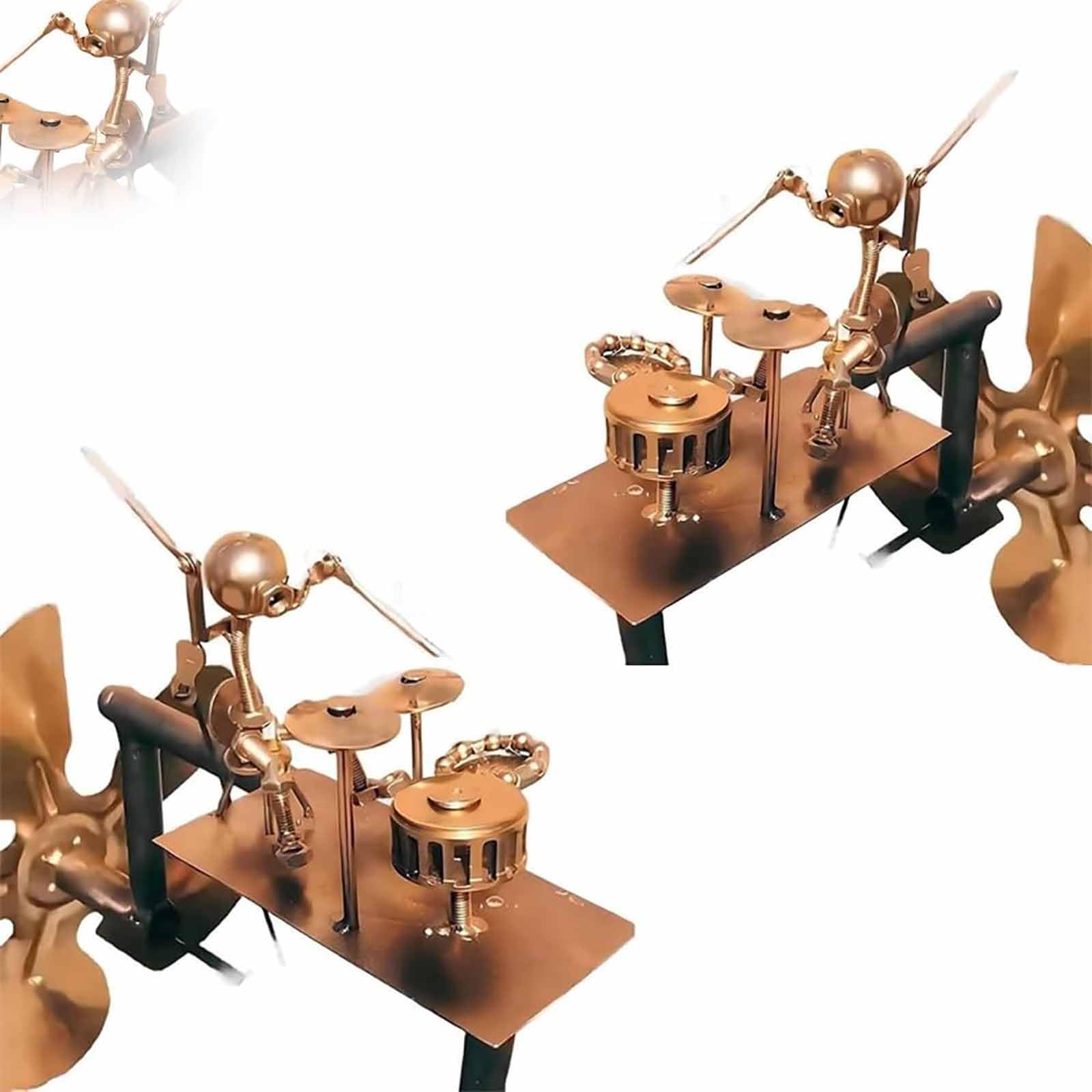 Drummer Windmill, 2025 New Handmade Metal Drummer Windmill, Spinners Percussionist Music Sculpture Outdoor Decor, Fun Powered Kinetic Sculpture, Wind Spinners for Yard Lawn Garden Patio Decor (2PCS)