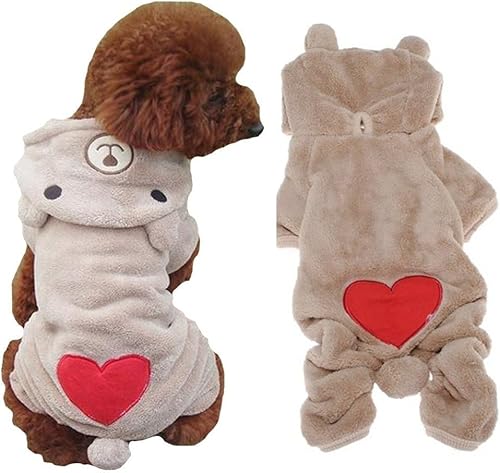 Excelentes trajes para perros, ropa para mascotas, lindo disfraz de oso de corazón, sudadera con capucha, abrigo para perros pequeños, cachorros,
