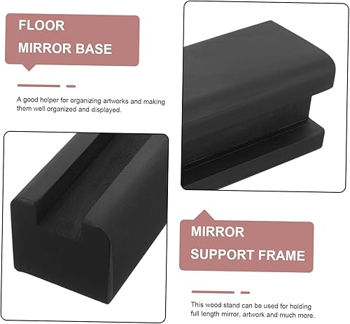 Miniatura 2 de Soporte de espejo de madera, base fija multiusos para espejo completo, accesorios para el hogar, marco antideslizante para sala de estar, oficina,