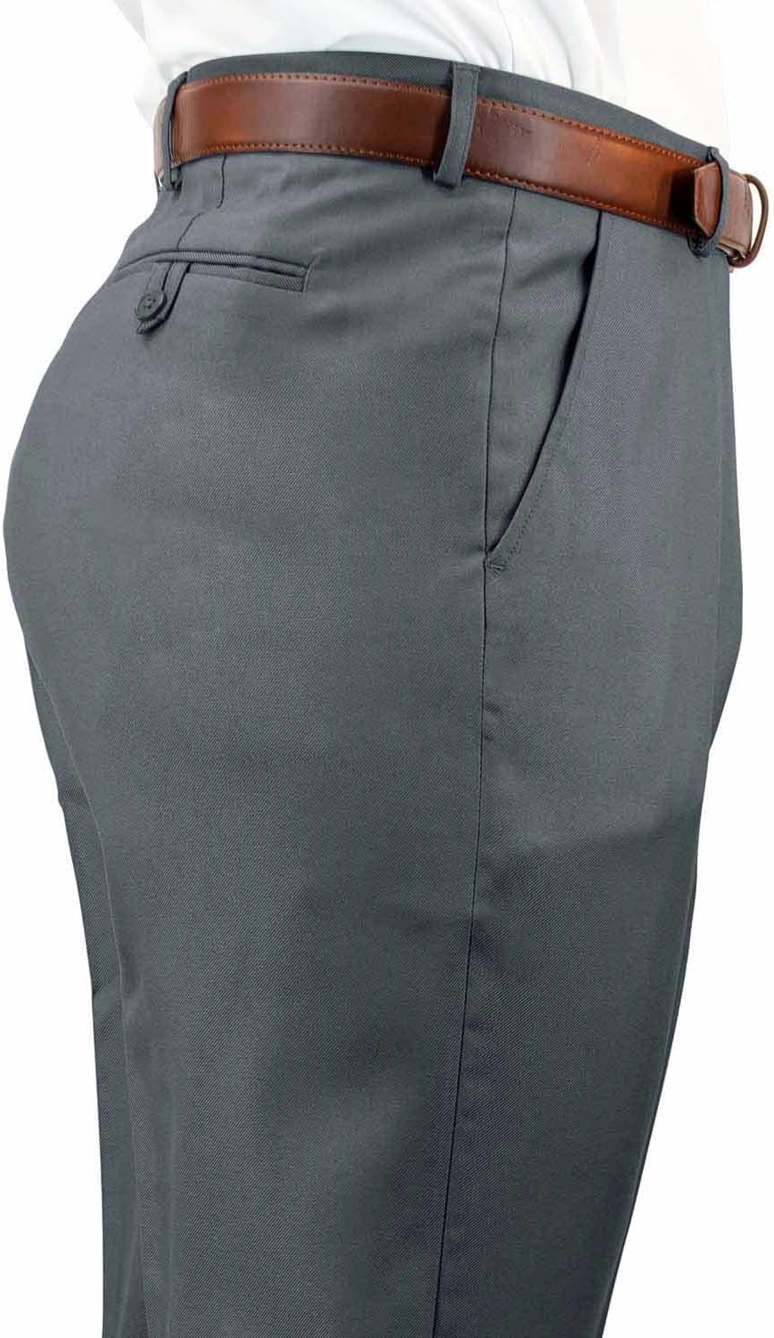 Chums Men's HIGH-Rise Pants Poly Twill Pants with Stretch Waist Grey - Image 4