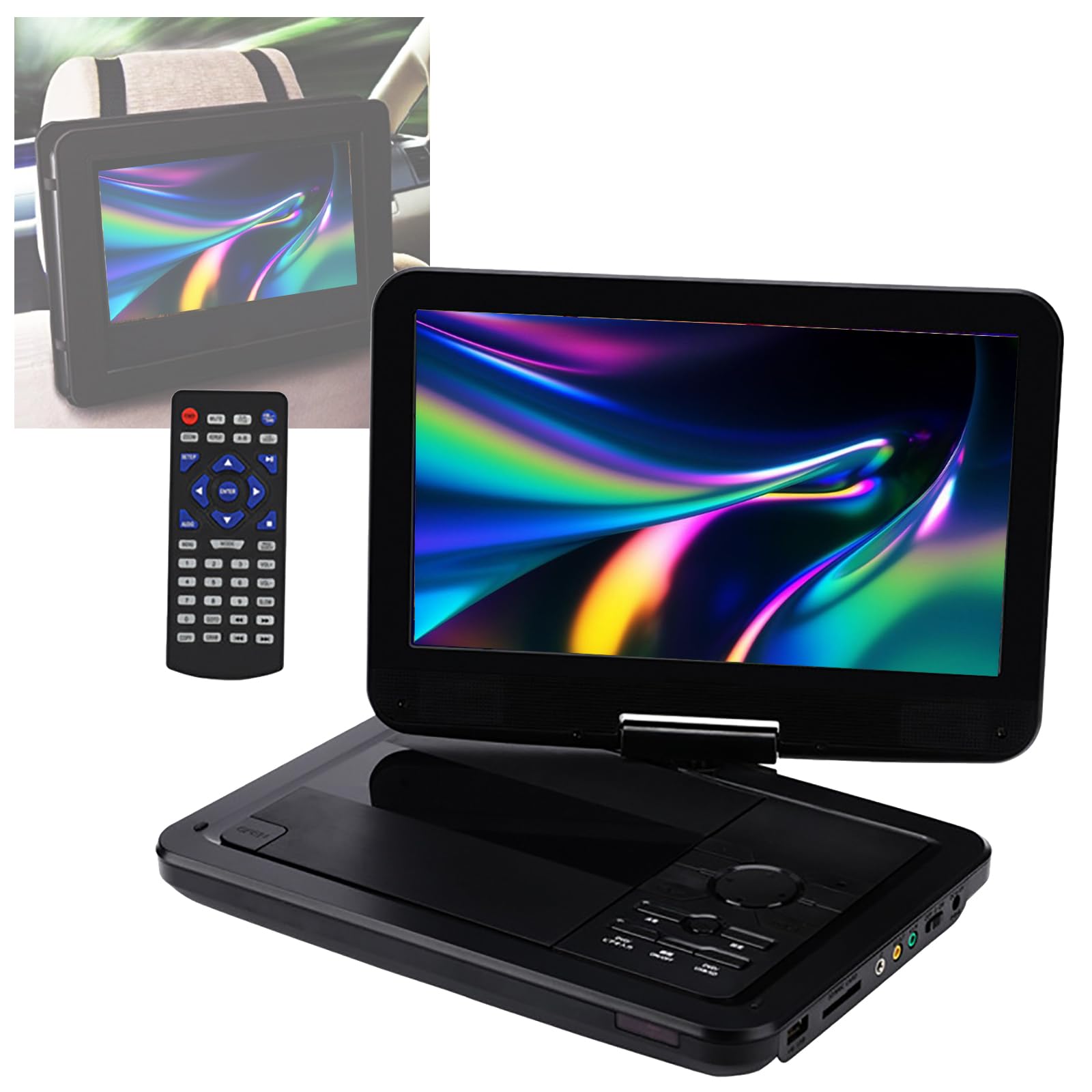 Lecteur DVD de voiture avec mémoire hors tension automatique et grand écran HD pivotant