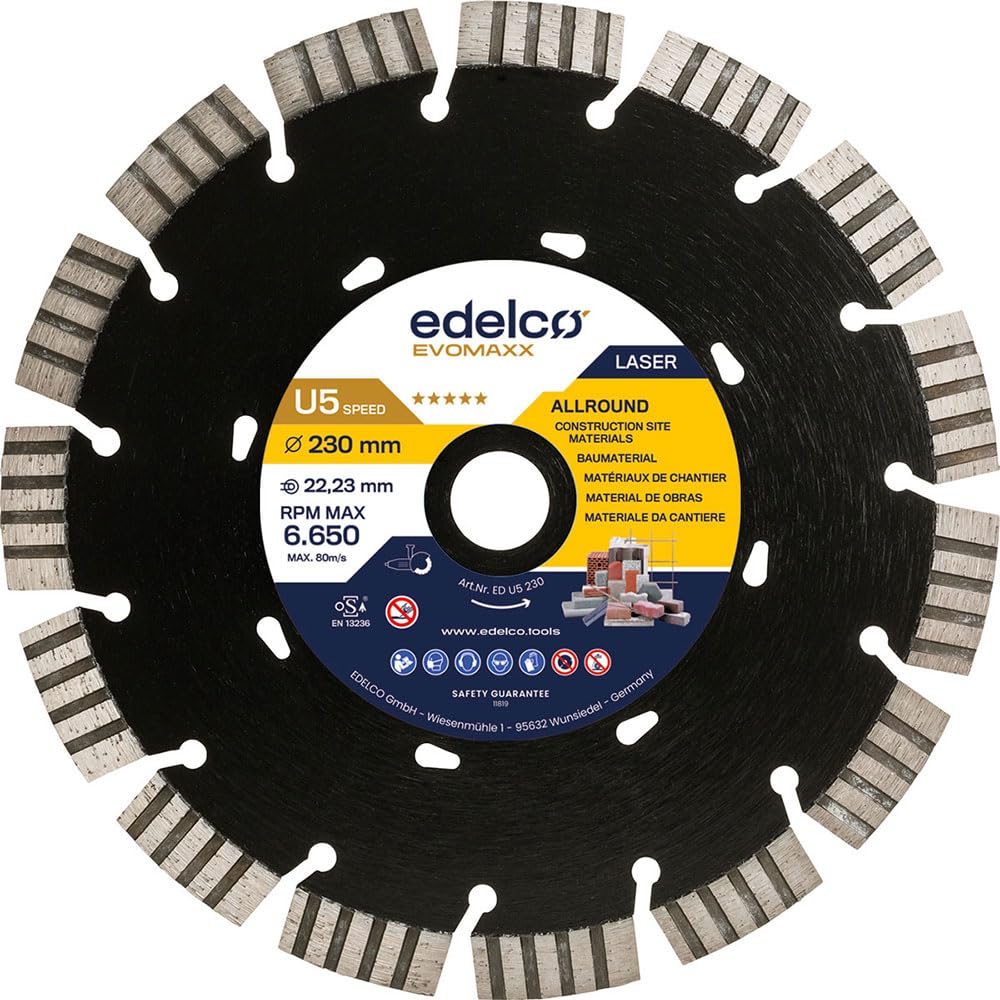 Disco EDELCO-ED U5 SPEED 350 con tecnología EvoMaxx para cortar materiales duros sin esfuerzo
