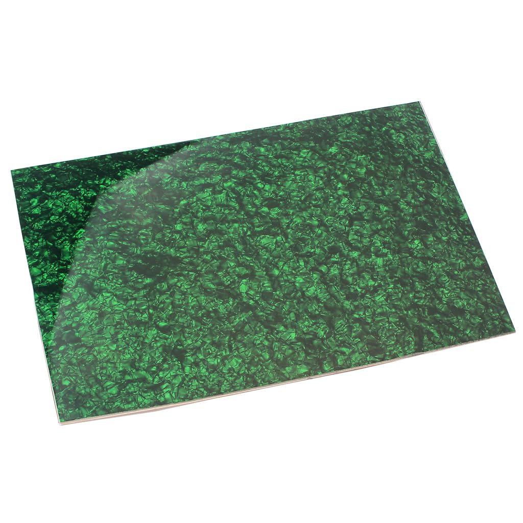 Guitar Pickguard Material, Green pearl Pickguard Material 3 Ply 11.6x17 Inch,Electric/Acoustic Guitar Pick-guard Material Sheet Pearl