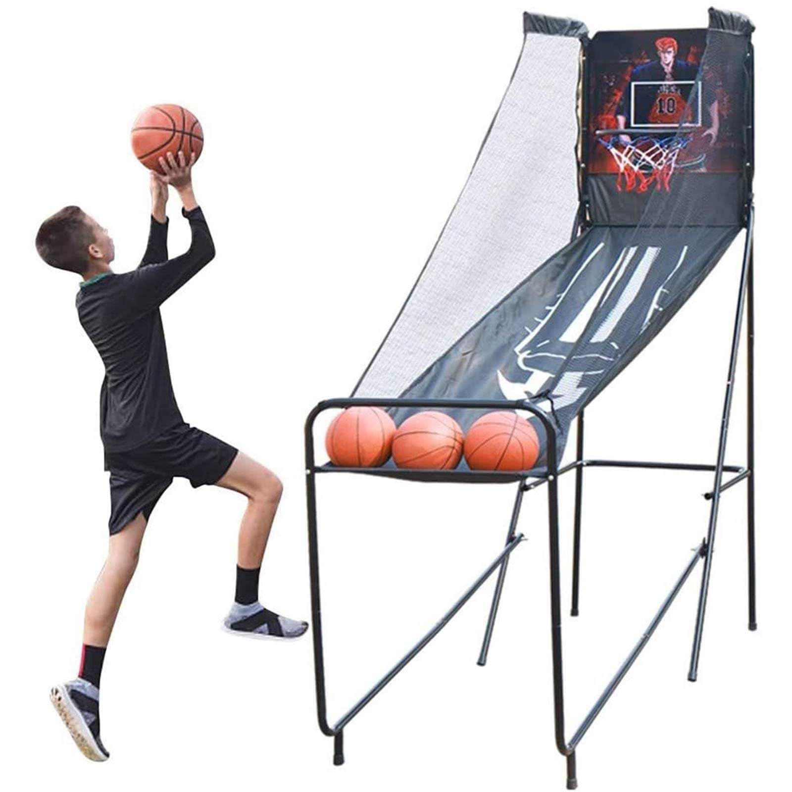 RESKIU Single Shot Foldable Electronic Basketball Game, Indoor Portable Shooting Basketball Arcade Game with 3 Balls, Foldable Storage | for All Players