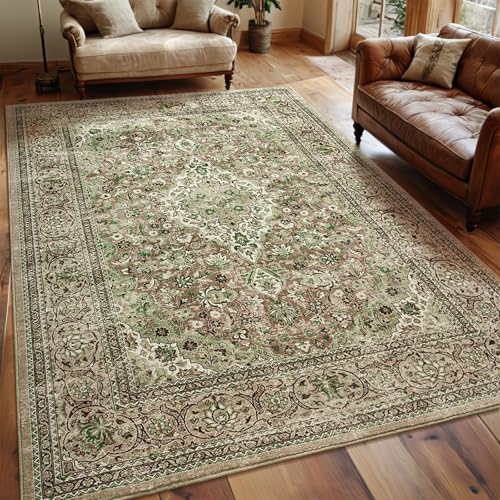 Goideal Washable Rug 3x5, Sage Green Area Rugs Non Slip,